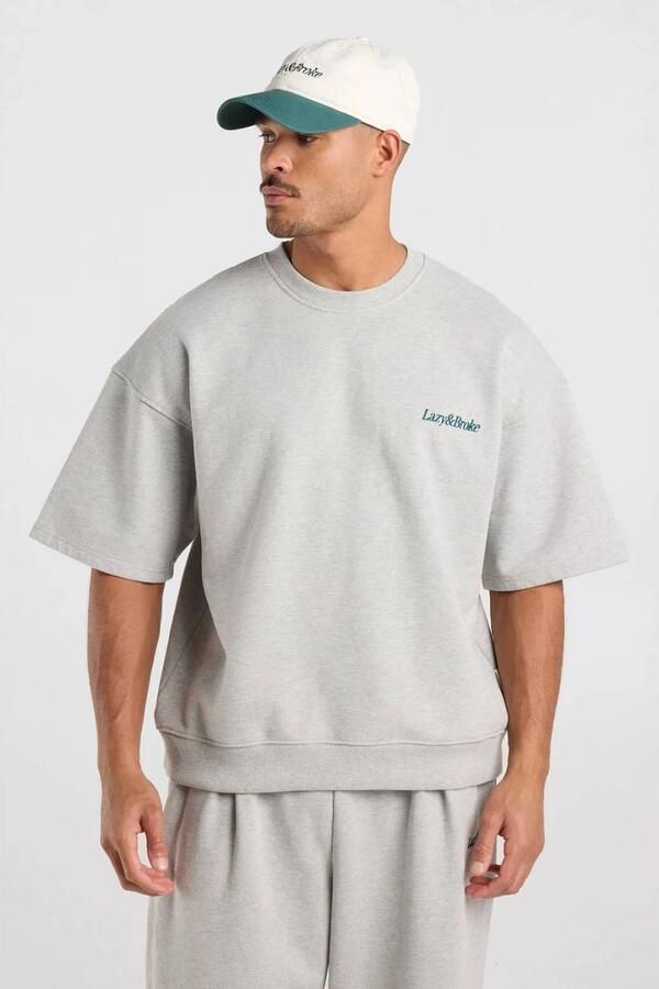America Today boxy sweater light grey