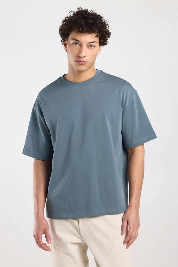 America Today boxy T-shirt blauw