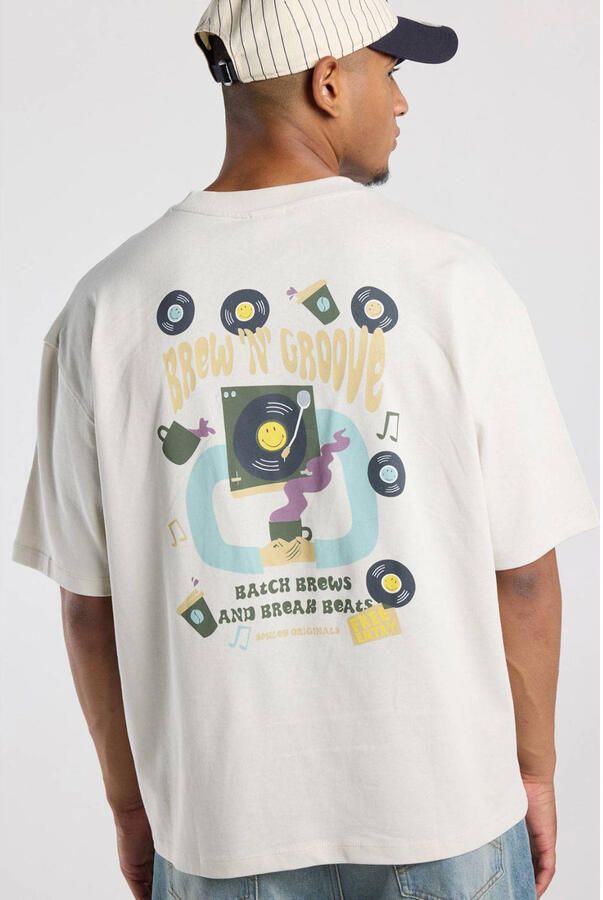 America Today boxy T-shirt met backprint ecru - Foto 2