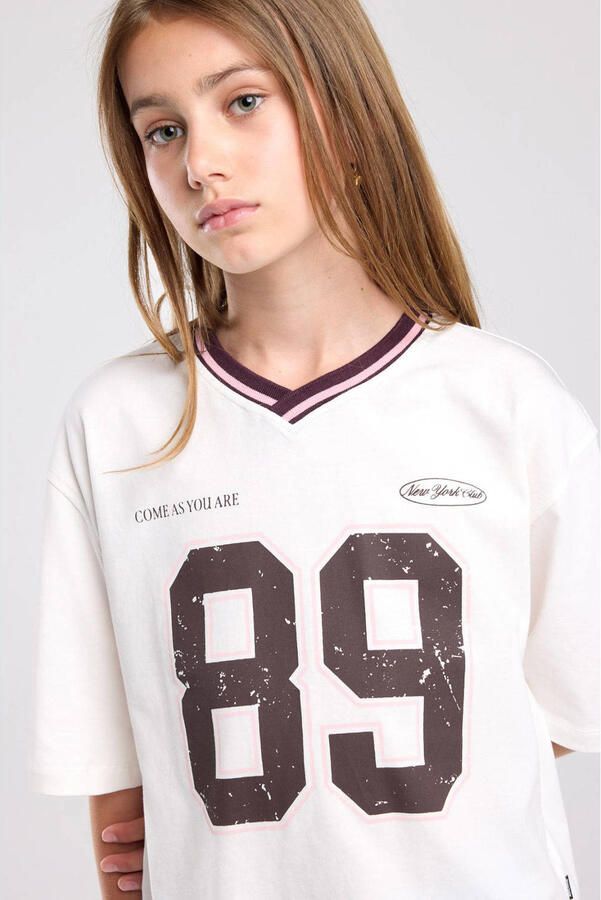 America Today boxy T-shirt met print ecru - Foto 2
