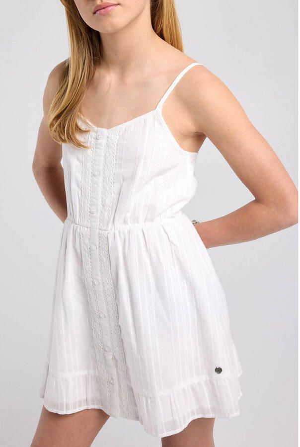 America Today broderie midi jurk wit