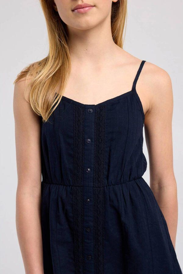 America Today broderie midi zomerjurk donkerblauw - Foto 2