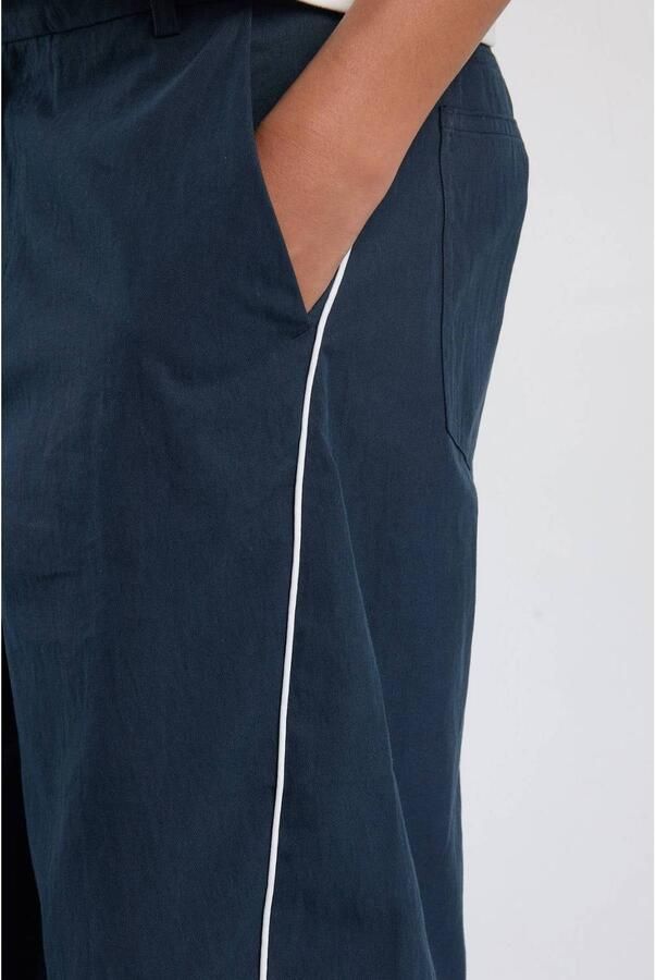America Today casual broek donkerblauw wit Meisjes Katoen Effen - Foto 2