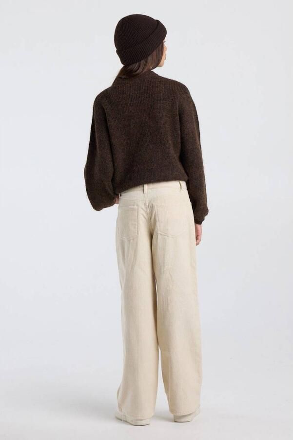 America Today corduroy casual broek beige Effen - Foto 2