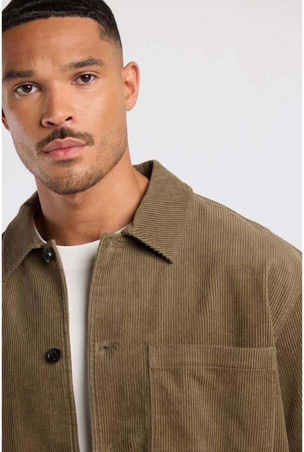 America Today corduroy regular fit overshirt bruin - Foto 2
