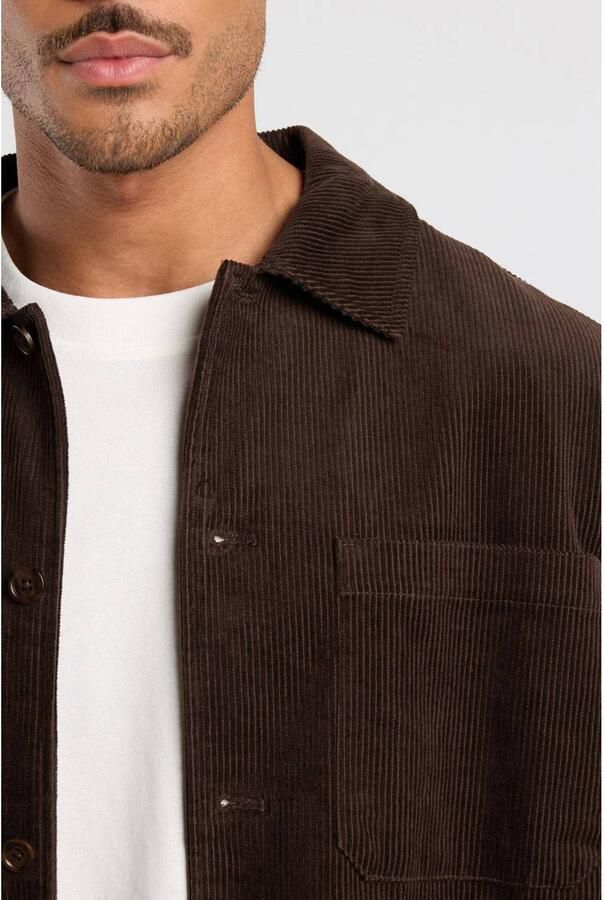 America Today corduroy regular fit overshirt bruin - Foto 2