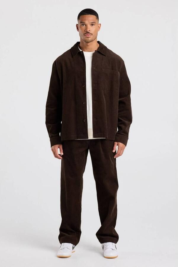 America Today corduroy regular fit overshirt bruin - Foto 3