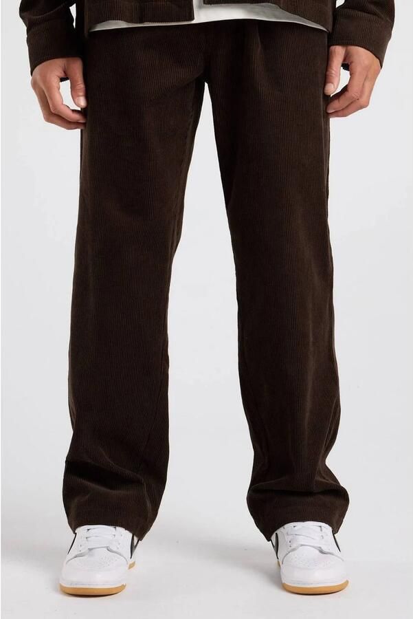 America Today corduroy relaxed fit casual broek bruin