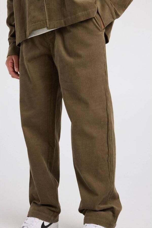 America Today corduroy relaxed fit casual broek bruin