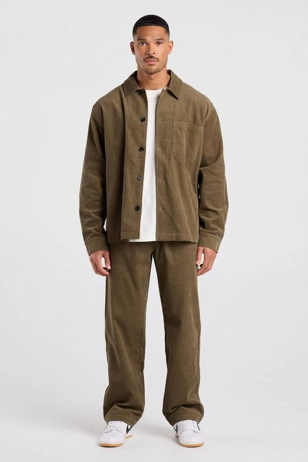 America Today corduroy regular fit overshirt bruin - Foto 3