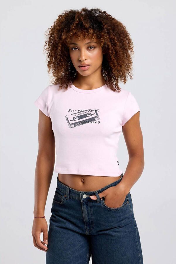 America Today cropped top lichtroze