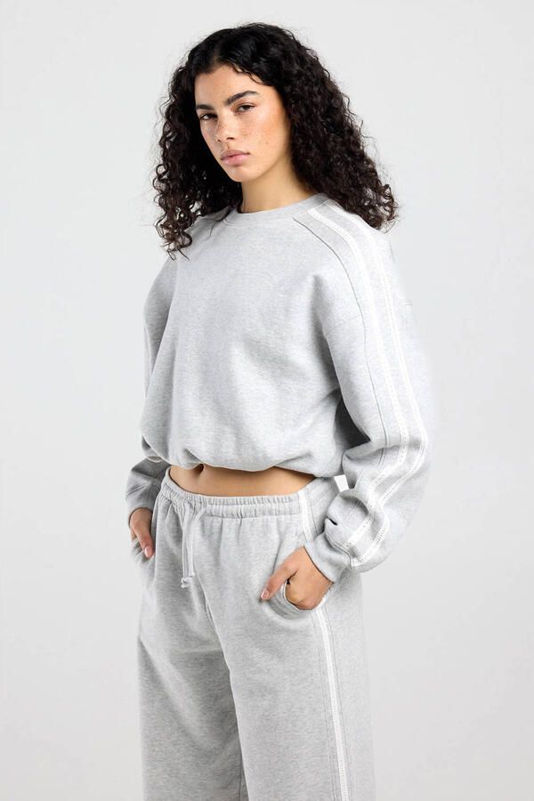 America Today cropped trui grijs