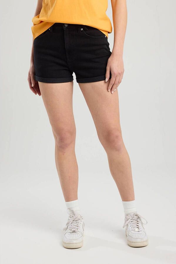 America Today denim aansluitend high waist denim short black denim