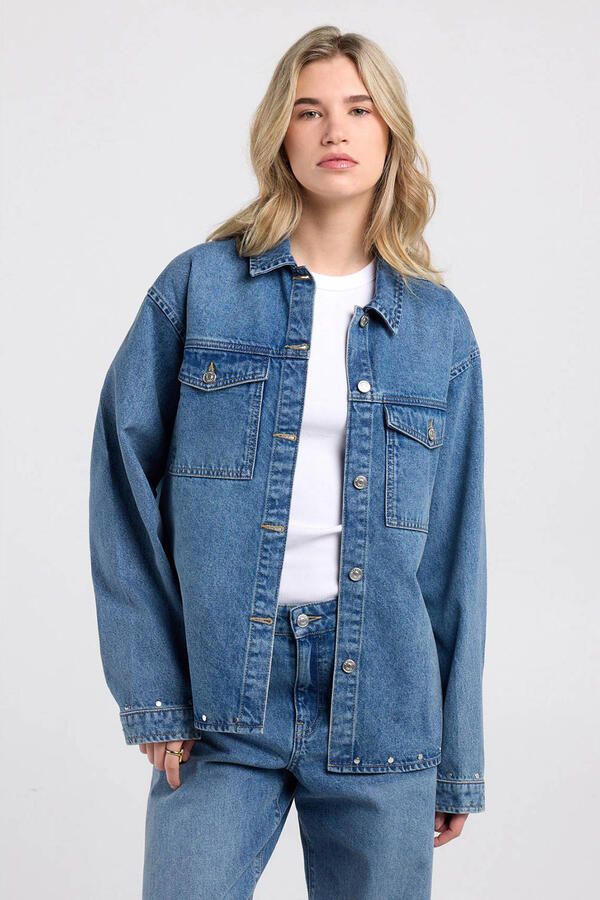 America Today denim blouse medium blue denim