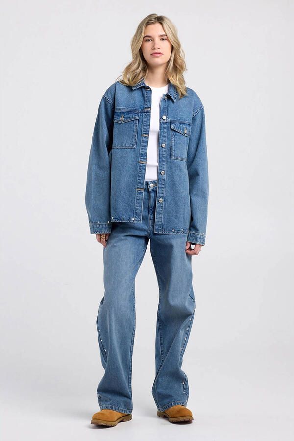 America Today denim blouse medium blue denim - Foto 2