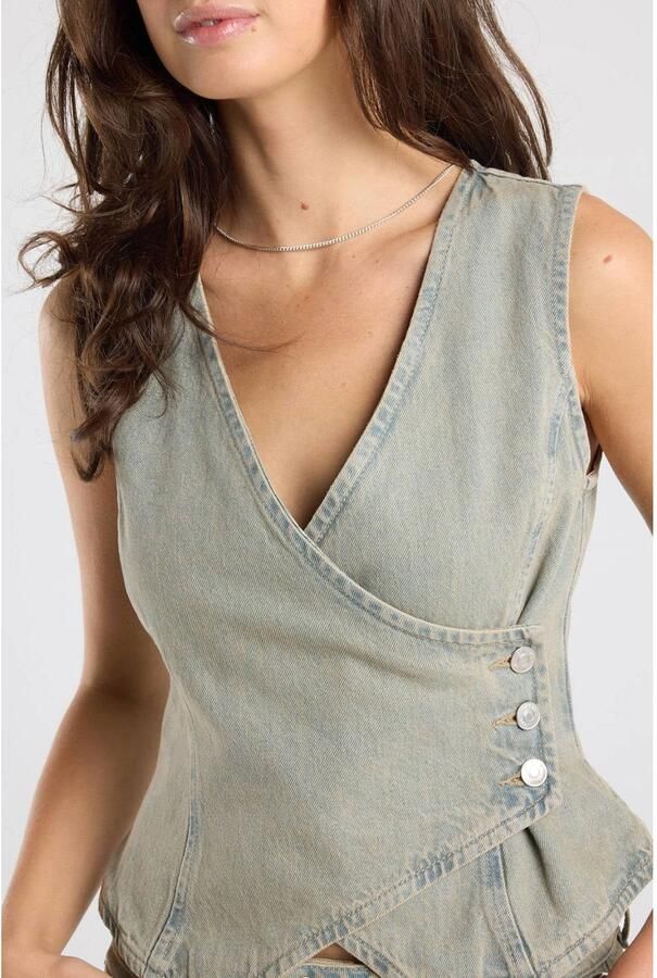 America Today denim gilet lichtblauw - Foto 2