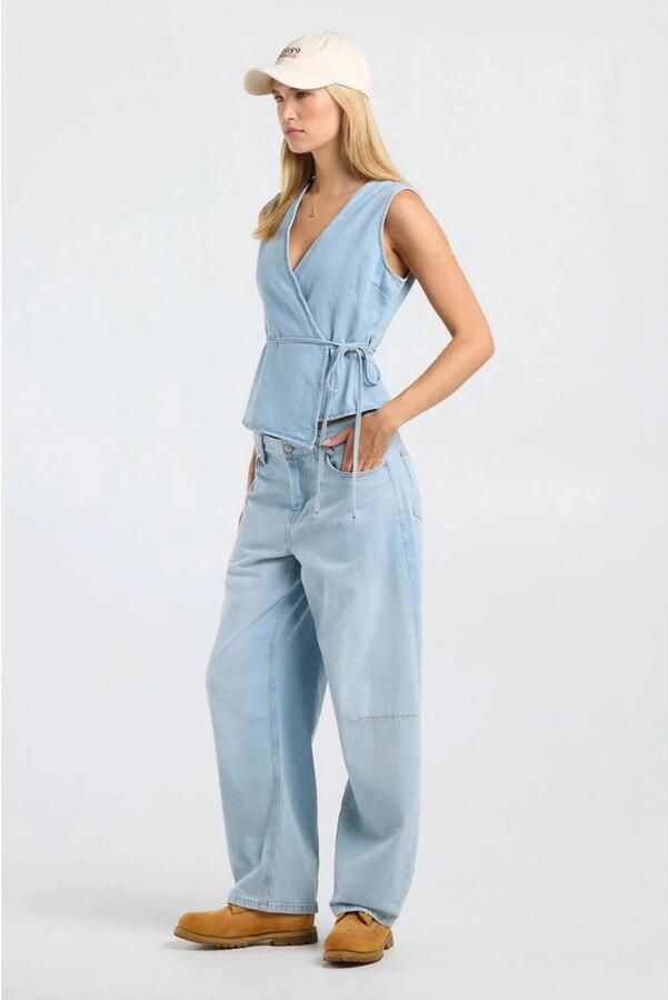 America Today denim gilet lichtblauw - Foto 3