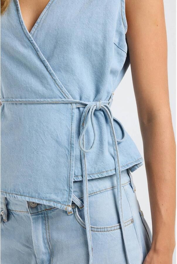 America Today denim gilet lichtblauw - Foto 2