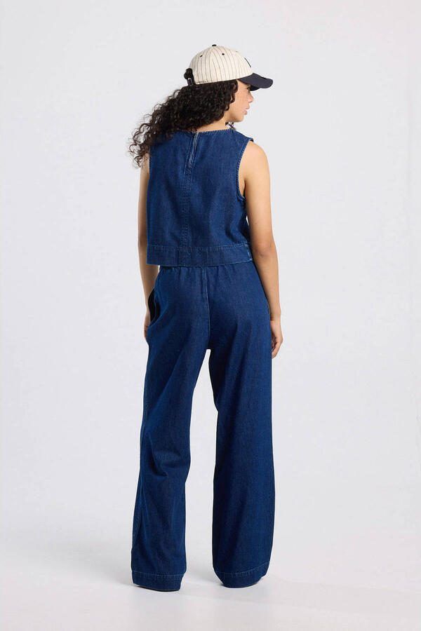 America Today denim mouwloze top dark blue denim - Foto 2