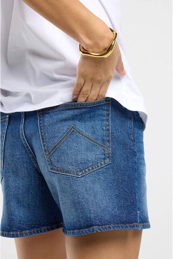 America Today denim regular high waist short dark blue denim - Foto 3