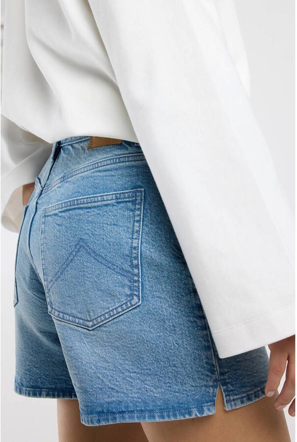 America Today denim regular high waist short medium blue denim - Foto 3