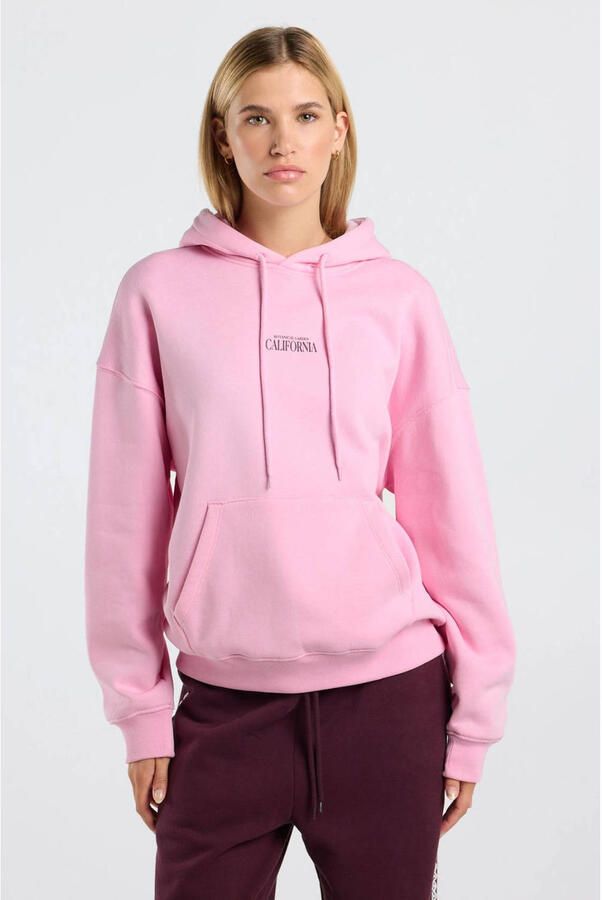 America Today gebloemde hoodie met backprint roze