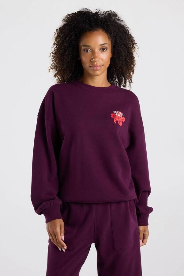 America Today gebloemde sweater paars