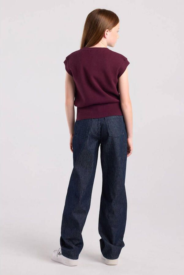 America Today gebreid vest met borduursels donkerrood - Foto 3
