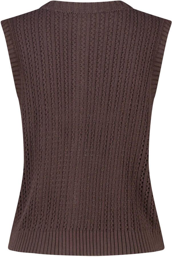 America Today gebreide gilet donkerbruin