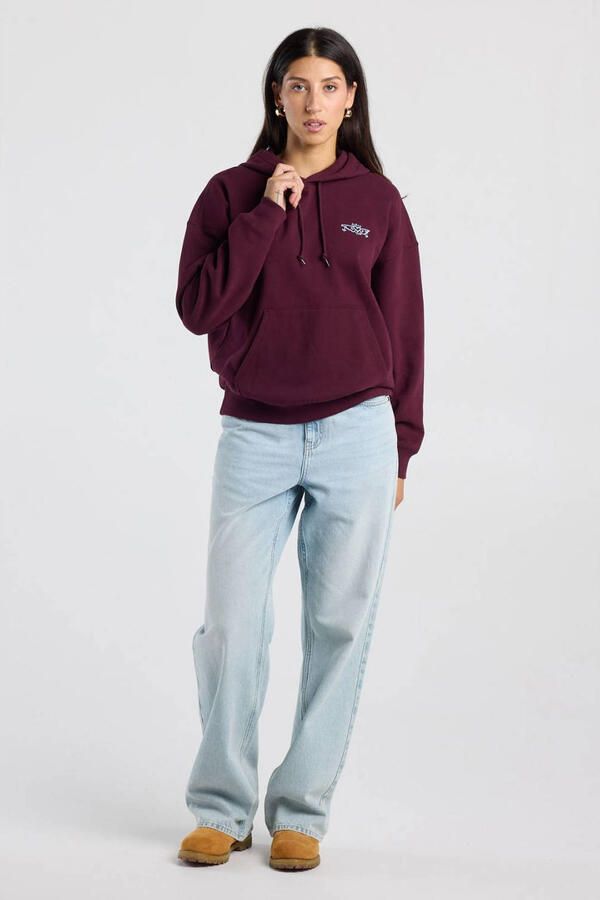 America Today gebreide hoodie met backprint donkerrood - Foto 3