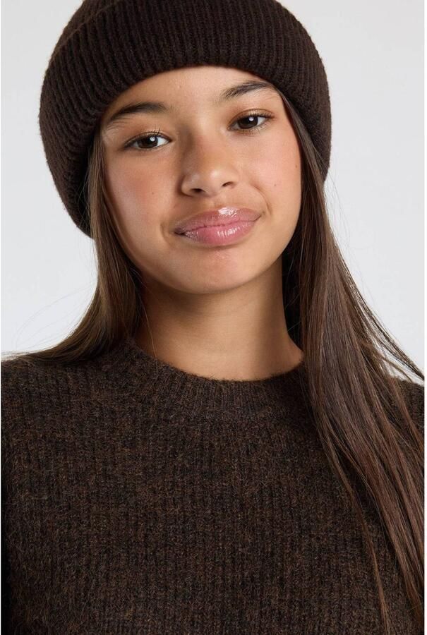 America Today gebreide trui bruin Meisjes Polyester Ronde hals Effen - Foto 2