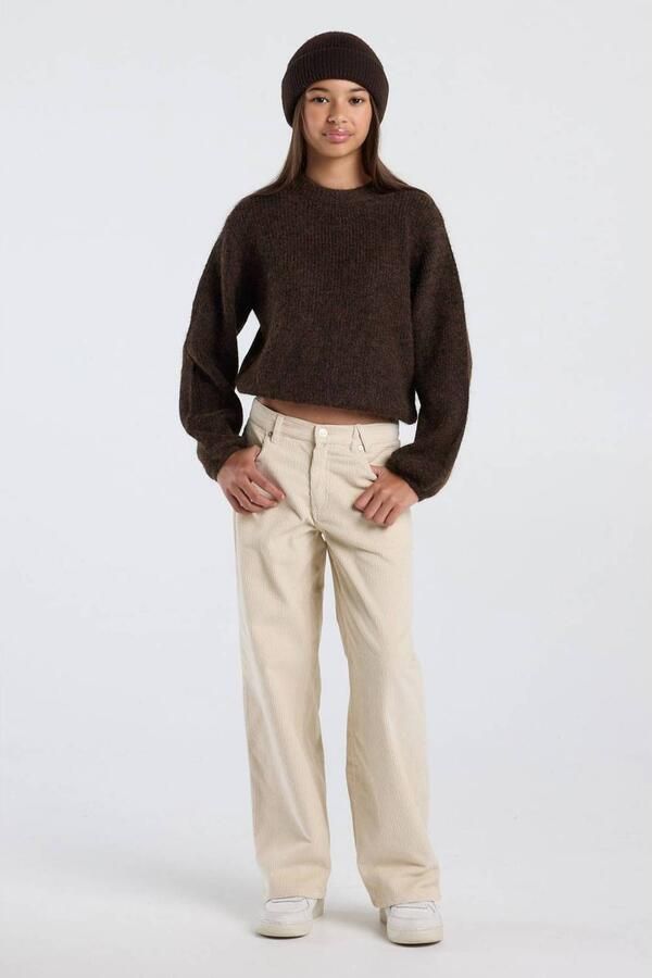 America Today gebreide trui bruin Meisjes Polyester Ronde hals Effen - Foto 3