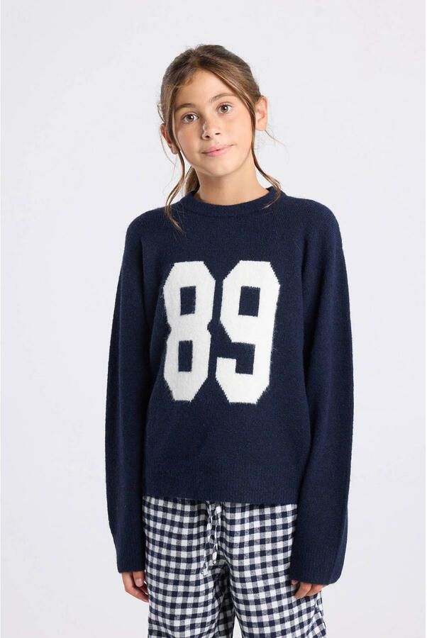 America Today gebreide trui donkerblauw