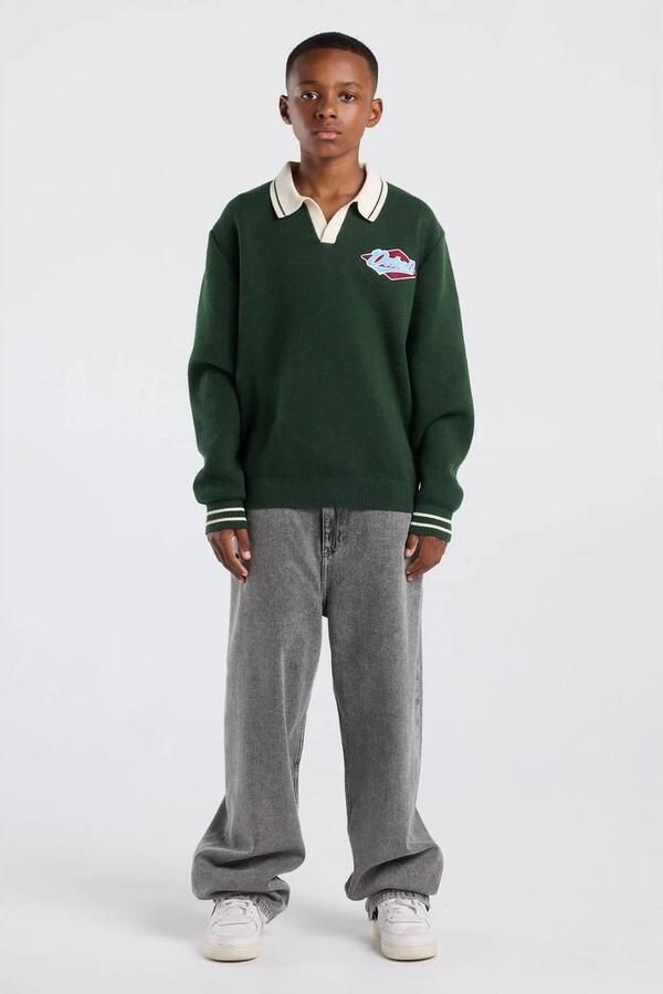 America Today gebreide trui met patches groen Jongens Polyester Polokraag - Foto 2