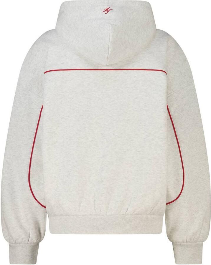 America Today gemêleerde hoodie lichtgrijs rood - Foto 2