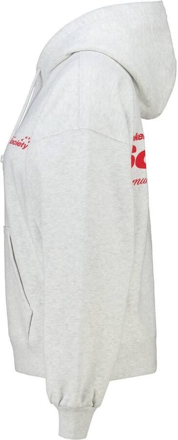 America Today gemêleerde hoodie lichtgrijs rood - Foto 3