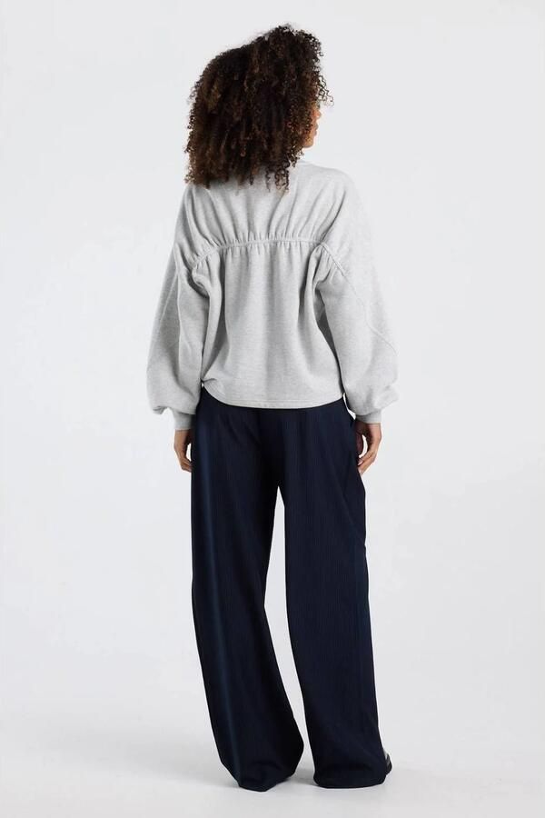 America Today gemêleerde sweater met plooien grijs - Foto 2