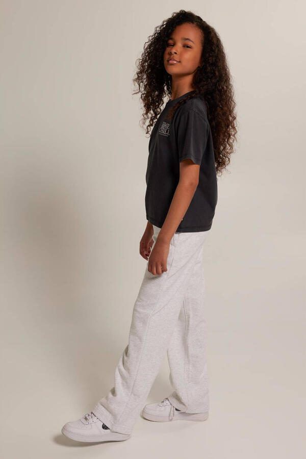 America Today gemêleerde wide leg joggingbroek grijs Meisjes Sweat Melée 146 152 - Foto 3