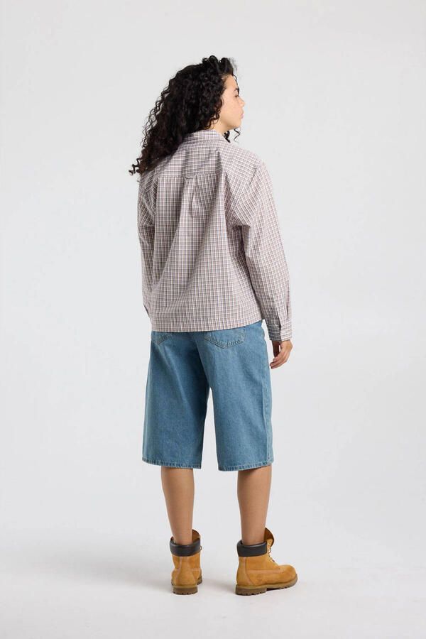 America Today geruite blouse bruin - Foto 3