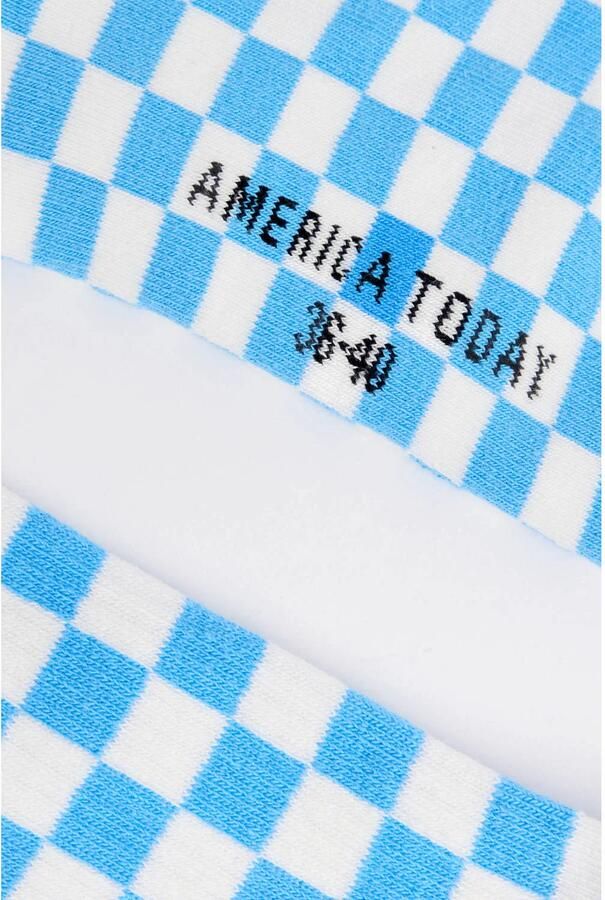 America Today geruite sokken blauw - Foto 2