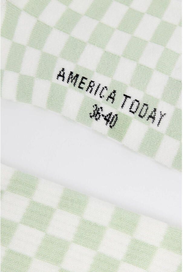 America Today geruite sokken groen - Foto 2