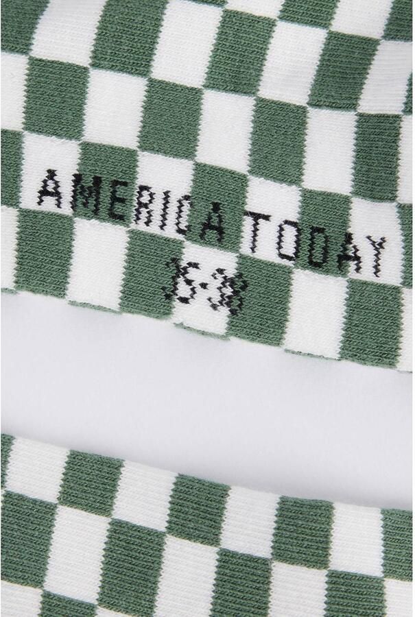 America Today geruite sokken groen wit - Foto 3