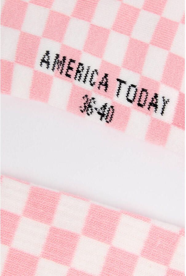 America Today geruite sokken roze - Foto 2