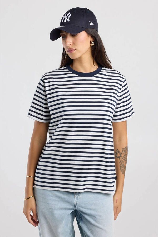 America Today gestreept T-shirt donkerblauw