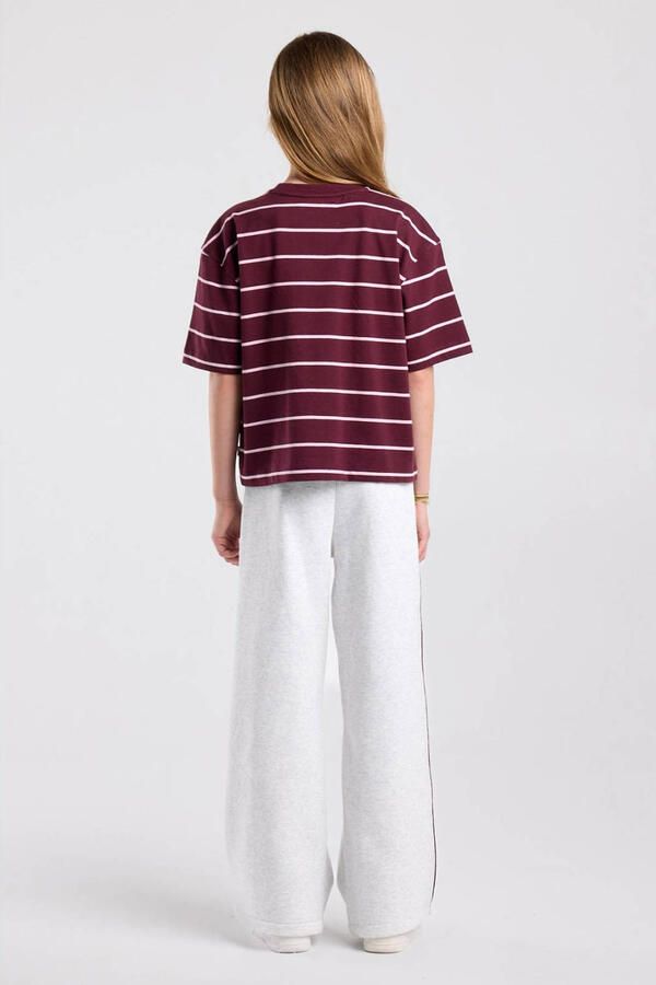 America Today gestreept T-shirt donkerrood - Foto 3