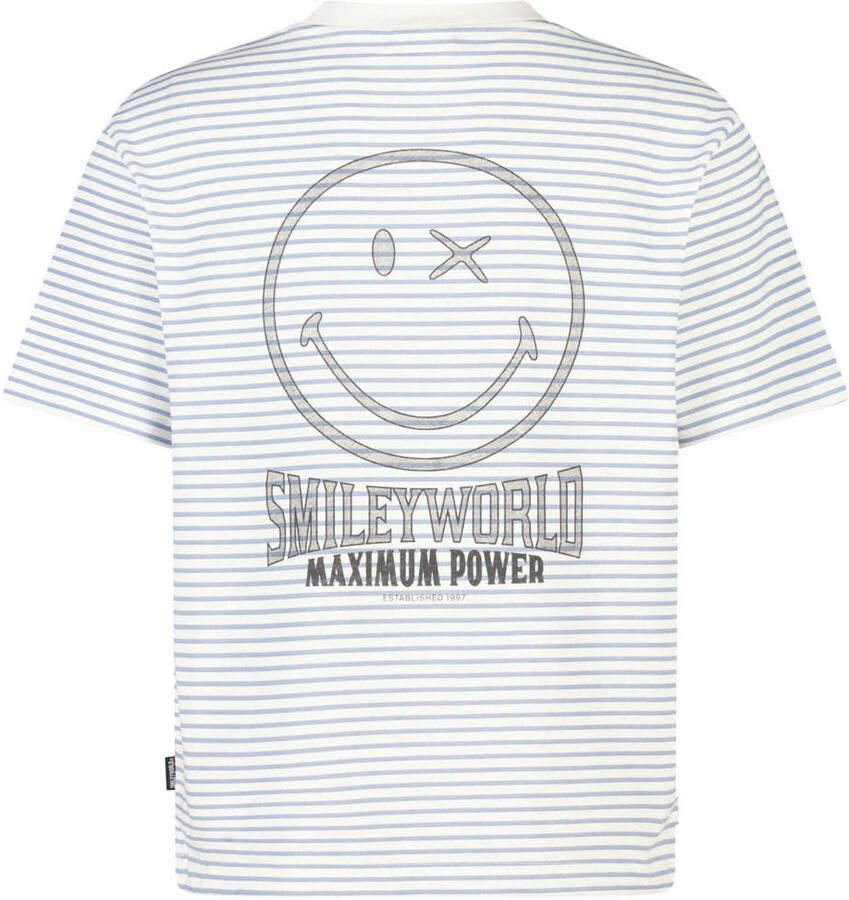 America Today gestreept T-shirt met backprint blauw - Foto 2
