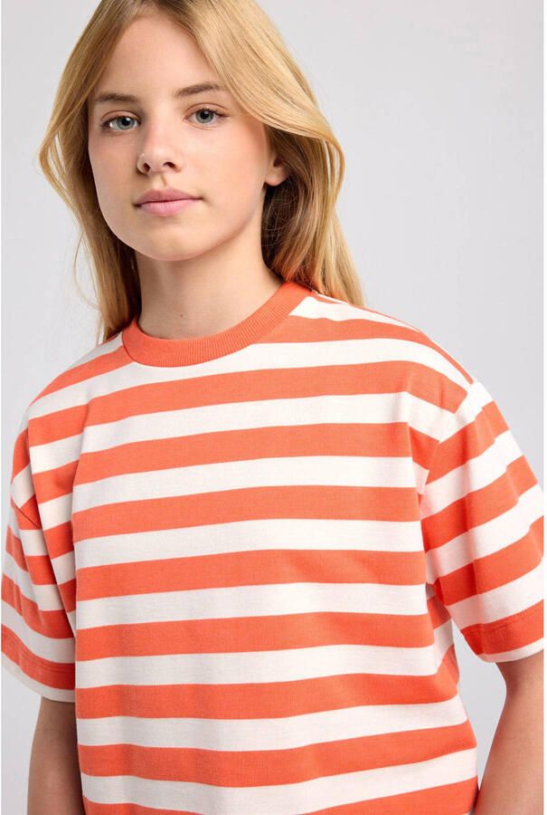America Today gestreept T-shirt oranje - Foto 2