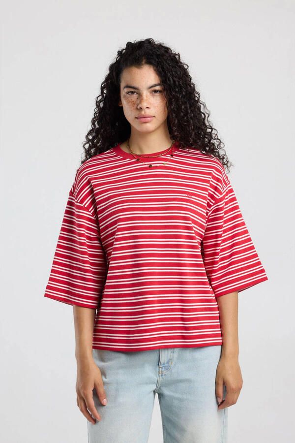 America Today gestreept T-shirt rood