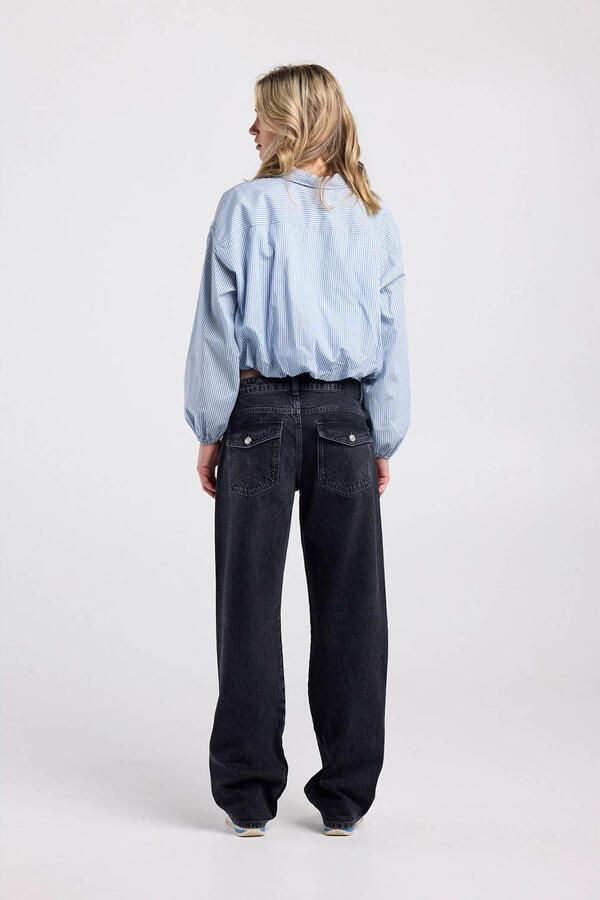 America Today gestreepte blouse lichtblauw - Foto 2