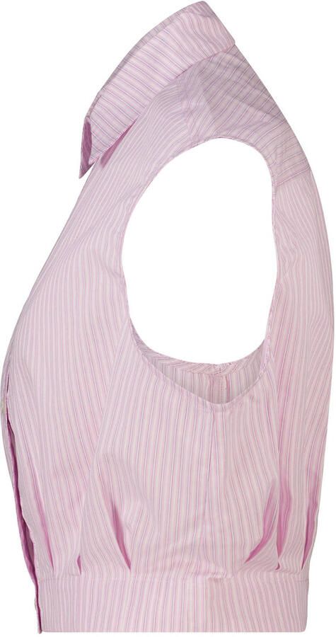 America Today gestreepte blouse met plooien lichtroze - Foto 3